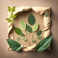 Eco concept with green leaves sprout growing. Beautiful colorful illustration. style. Generative AI