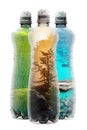 Eco concept with three plastic bottles