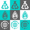 Eco concept vector logo set Royalty Free Stock Photo