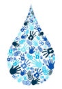 Save water diversity hand shape