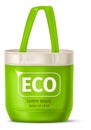 Eco cotton bag mockup. Green reusable shopping handbag