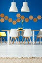 Eco dining room with cork Royalty Free Stock Photo