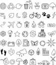 Eco doodle icon set Royalty Free Stock Photo