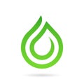 eco droplet with line art logo concept