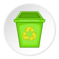 Eco dustbin icon, cartoon style Royalty Free Stock Photo