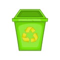 Eco dustbin icon, cartoon style Royalty Free Stock Photo