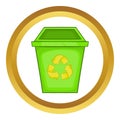 Eco dustbin icon Royalty Free Stock Photo
