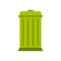 Eco dustbin icon, flat style Royalty Free Stock Photo