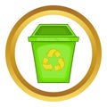 Eco dustbin vector icon Royalty Free Stock Photo