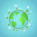 Eco earth global concept vector illustration. Royalty Free Stock Photo