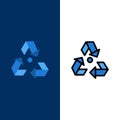 Eco, Ecology, Environment, Garbage, Green  Icons. Flat and Line Filled Icon Set Vector Blue Background Royalty Free Stock Photo