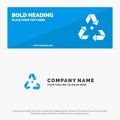 Eco, Ecology, Environment, Garbage, Green SOlid Icon Website Banner and Business Logo Template Royalty Free Stock Photo