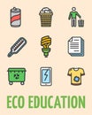 Eco Education Recycle Concept Placard Poster Banner Card. Vector