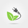 Eco electric plug icon Royalty Free Stock Photo