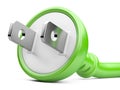 Eco energy concept. electric plug Royalty Free Stock Photo