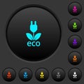 Eco energy dark push buttons with color icons