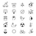 Eco Energy and Environment Icons Line