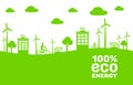 Eco energy generator, natural green electric city. Vector