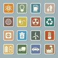 Eco energy icons set. Royalty Free Stock Photo
