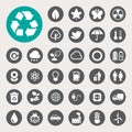 Eco energy icons set.