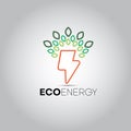 Eco Energy Leaf Lightning Logo