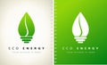 ECO Energy logo vector. Eco light bulb logo design. Royalty Free Stock Photo