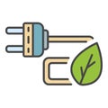 Eco energy plug icon color outline vector Royalty Free Stock Photo
