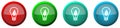 Eco energy round glossy web icon set, colorful buttons isolated on white background Royalty Free Stock Photo