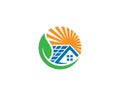 Eco Energy Sun Solar Home Logo Design Royalty Free Stock Photo