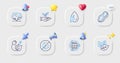 Eco energy, Water drop and Insomnia line icons. For web app, printing. Vector