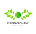 Eco environment green concept green leaf vector logo. Royalty Free Stock Photo