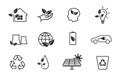 Eco and environment line icon set. eco friendly industry and ecology symbols