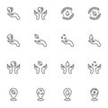 Eco and Environment line icons set