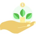 Eco environmental economics flat issue icon vector