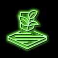 eco fabrics properties neon glow icon illustration