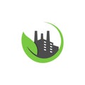 Eco factory industrial logo concept design Royalty Free Stock Photo