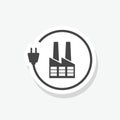 Eco factory industry energy sticker icon