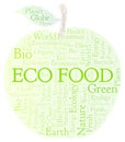 Eco Food In An Apple Shape word cloud