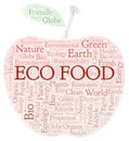 Eco Food In An Apple Shape word cloud.