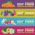 Eco food banners set (+ EPS 10) Royalty Free Stock Photo