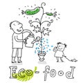 Eco food, drawing Royalty Free Stock Photo