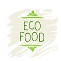 Eco food label and high quality product badges. Bio healthy organic, 100 bio and natural product icon. Emblems for cafe, packaging