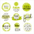 Eco Food Lables Set Royalty Free Stock Photo