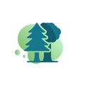 Eco Forest trees icon vector