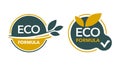 Eco formula eco-friendly badge in two-color Royalty Free Stock Photo