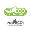 Eco formula stamp in eco-friendly decoration Royalty Free Stock Photo