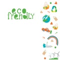 Eco frendly concept. Hand drawing eco flyer isolated on white background. Vector stock illustration.