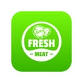 Eco fresh meat icon green vector