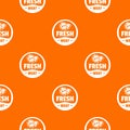 Eco fresh meat pattern vector orange