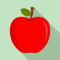 Eco fresh red apple icon, flat style Royalty Free Stock Photo